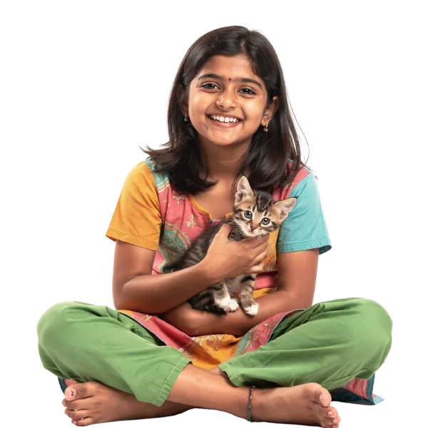 Girl with Cat